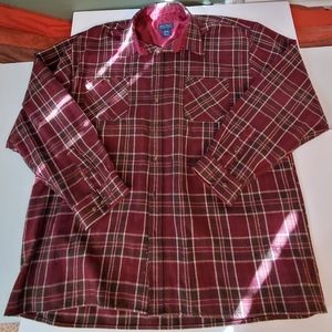 Vintage John Blair Acrylic Flannel. 2XL. Burgundy/White/Green. GVPWC